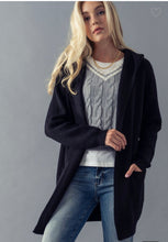 Load image into Gallery viewer, Everyday Hooded Cardigan- Black