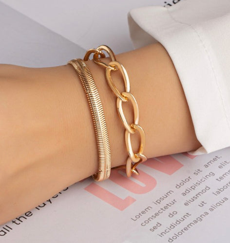 Gold Herringbone Bracelet